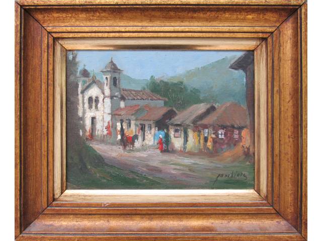 Antonio Barbiere óleo sobre tela 18 x 24 cm “Paisagem” ass. CID