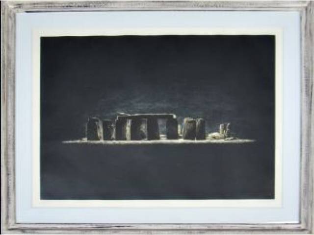 Antonio Peticov gravura 60 x 77 cm "Stonehenge" ass. CID t. 42/150