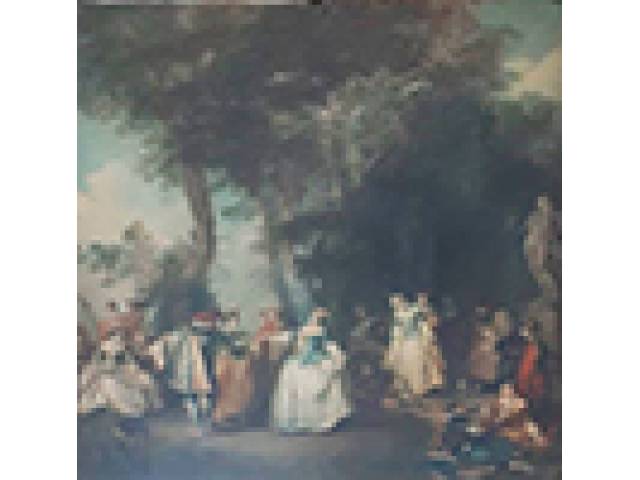 Nicolas Lancret ( Paris, 1690 / 1743) Impresso em folha simples por “Vereinigung der Kunstfreunde”- 63 x 47 cm ,“Tauz in der ganderballe ” Não ass., séc. XIX/XX