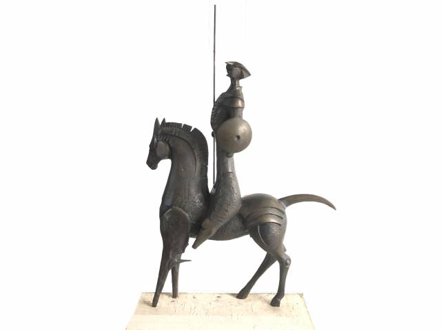 R. Saboya (Rubens Saboya) escultura em bronze 112 x 72 x 22 cm "Cavaleiro Montado" assinada e datada 1993 tiragem 3.6