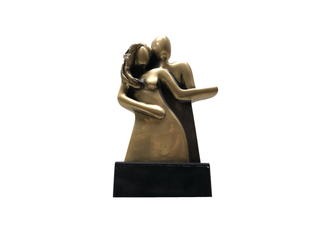 Adina Worcman escultura em bronze 16 x 12   cm intitulada "Pequenos Dançarinos " assinada na obra