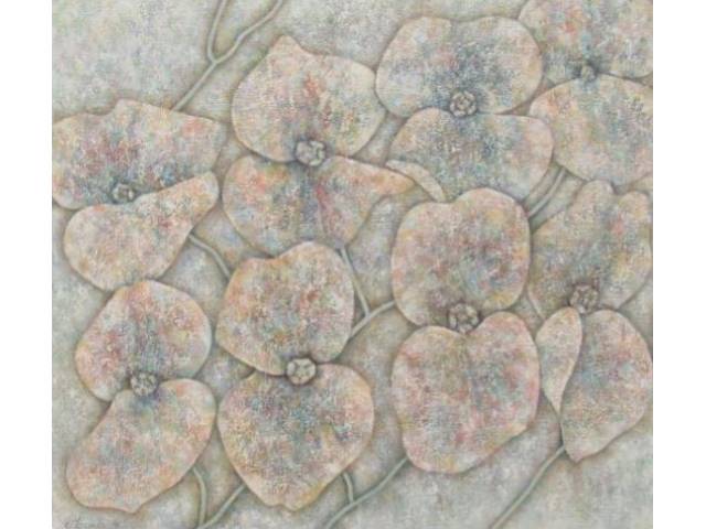 Etsuko Kondo óleo sobre tela 70 x 80 cm "Flores"  assinada CIE e datada 1997