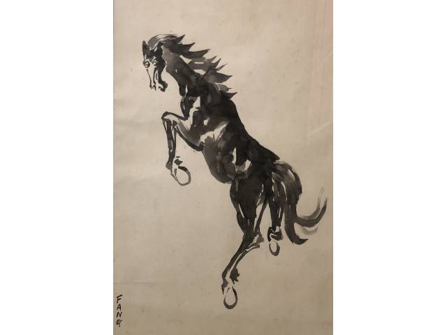 Fang, Chen Kong aguada 50 x 35 cm "Cavalo" ass. inferior esquerdo